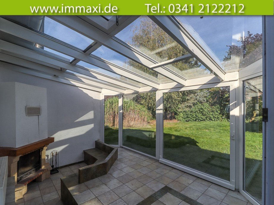Wintergarten mit Kamin Doppelhaush�lfte Leipzig / Meusdorf