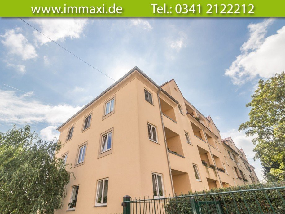 Seitenansicht-und-R�ckseite Etagenwohnung Leipzig