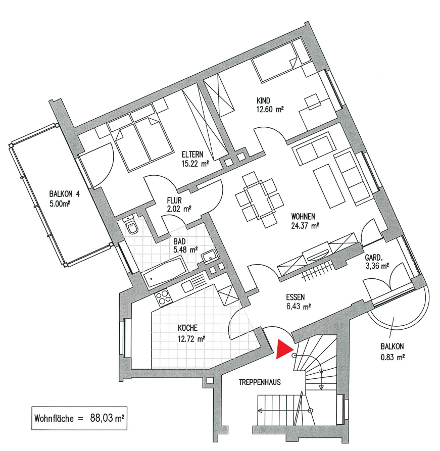 Grundriss Etagenwohnung Leipzig