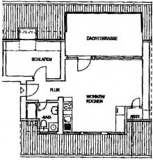 Grundriss ZWENKAU + 2 RAUM DACHGESCHOSS + BALKON + VERMIETET + KAPITALANLAGE