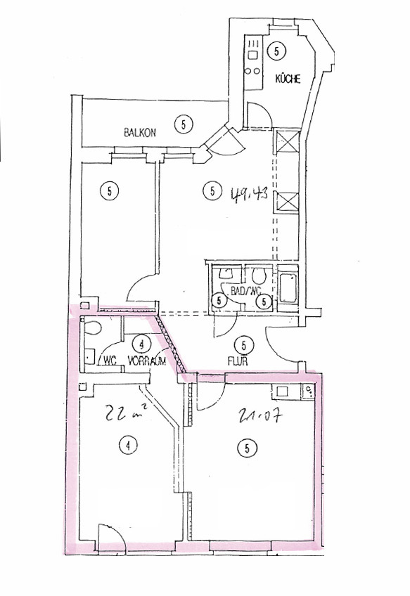 Grundriss Etagenwohnung Leipzig