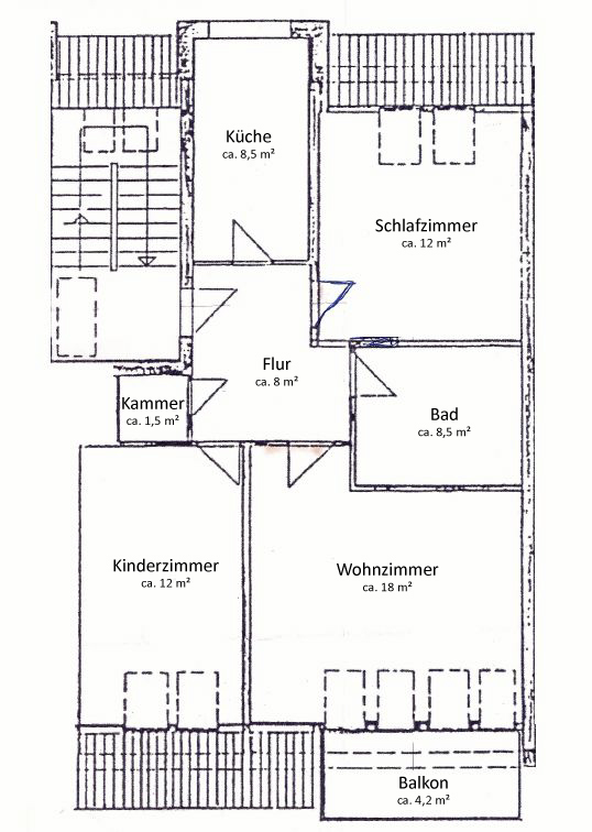 Grundriss Dachgeschosswohnung Leipzig