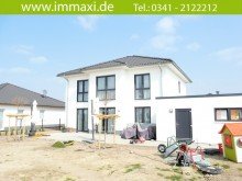 Hinteransicht Haus Krostitz Sch�nw�lkau KROSTITZ + EINFAMILIENHAUS ZUM KAUF + NEUWERTIG + NIEDRIGENERGIE