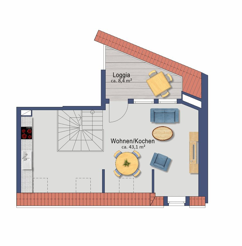 Grundriss-obere-Ebene Dachgeschosswohnung Leipzig