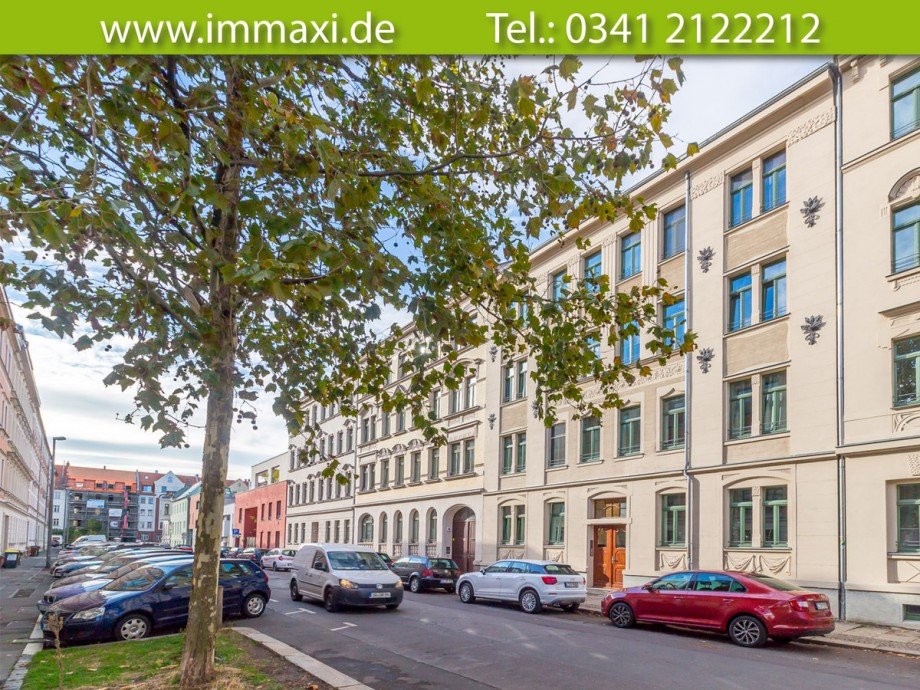Hausansicht-Eigentumswohnung-Lindenau-Stra�enseite Erdgeschosswohnung Leipzig