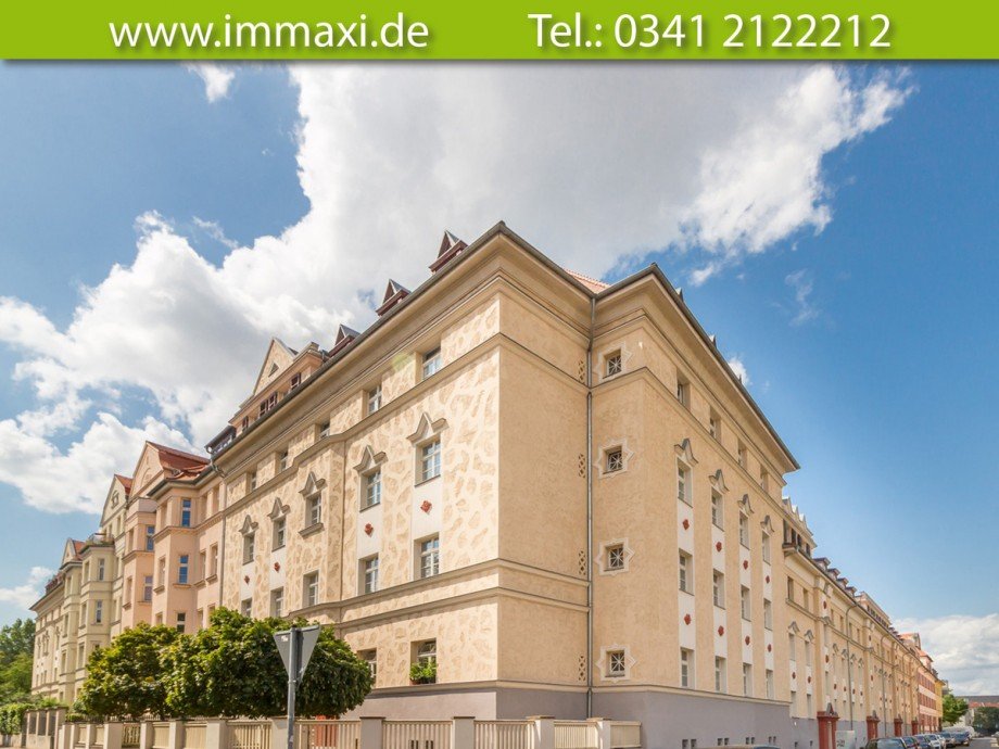 Hausansicht-3-Raum-Wohnung-eigener-Garten Erdgeschosswohnung Leipzig