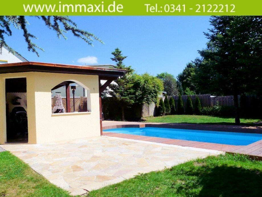 Poolhaus mit Garten Mehrfamilienhaus Leipzig