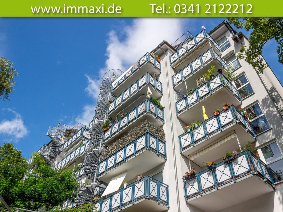 Hausansicht-R�ckseite Maisonettewohnung Leipzig