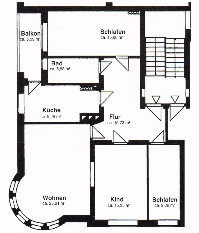 Grundriss Etagenwohnung Leipzig