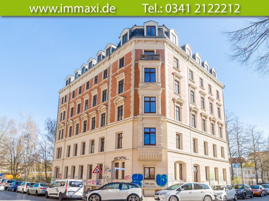 Hausansicht-Stra�enseite-Theodor-Neubauer-Strasse Etagenwohnung Leipzig