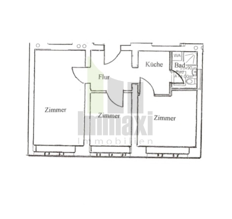 Grundriss 1OG mitte Links Etagenwohnung Leipzig