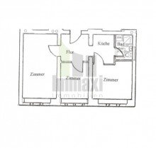 Grundriss 1OG mitte Links ZENTRUM + 2 RAUM WOHNUNG MIT AUFZUG + BALKON