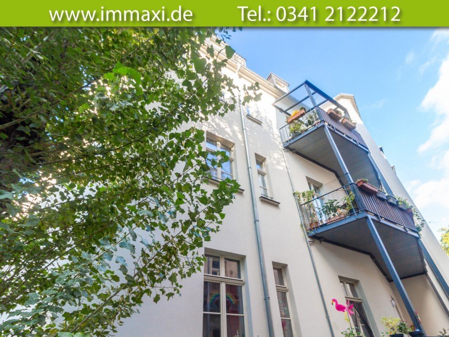 Hausansicht-R�ckseite Dachgeschosswohnung Leipzig