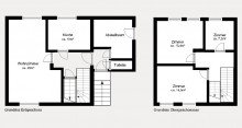Grundriss LEIPZIG-ST�TTERITZ + REIHENENDHAUS MIT ERDW�RMEPUMPE + 2 GARAGEN