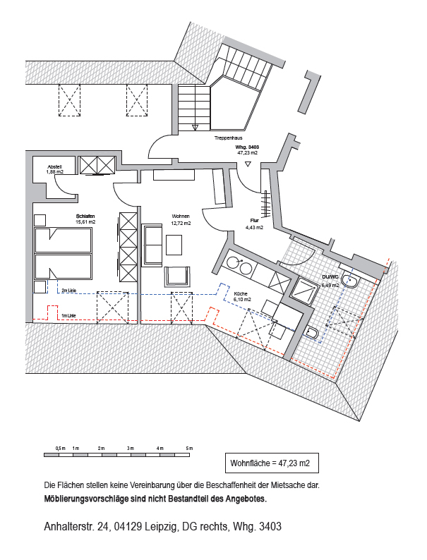 Grundriss Dachgeschosswohnung Leipzig