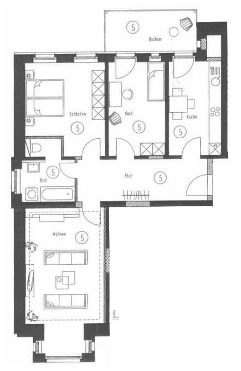 Grundriss Etagenwohnung Leipzig