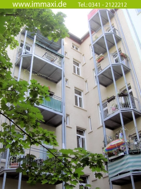 Hausansicht hinten Etagenwohnung Leipzig