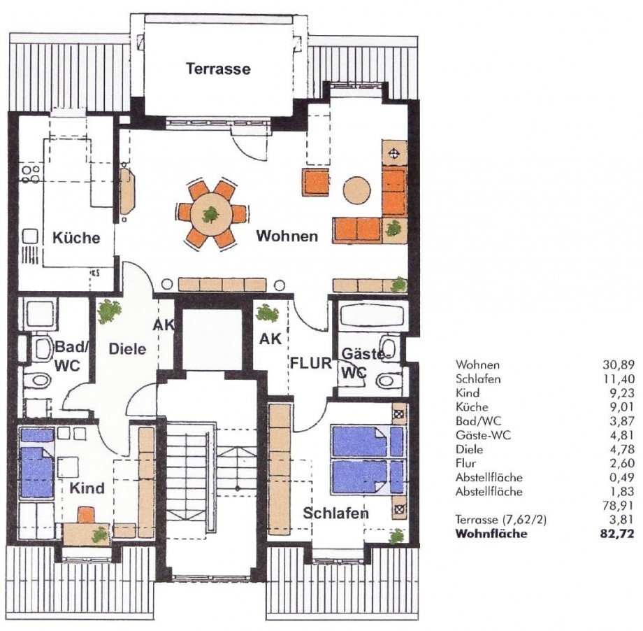 Grundriss Dachgeschosswohnung Leipzig