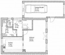Grundriss Erdgeschoss WIEDERITZSCH + EINFAMILIENHAUS + 5 ZIMMER + GARAGE + GROSSER GARTEN