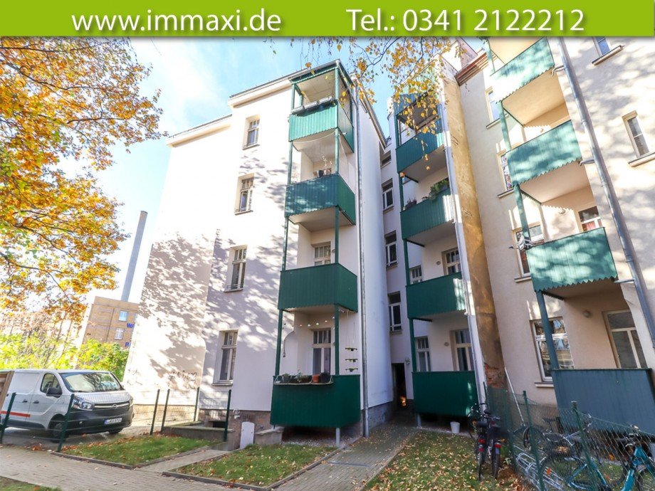Hausansicht-R�ckseite Etagenwohnung Leipzig