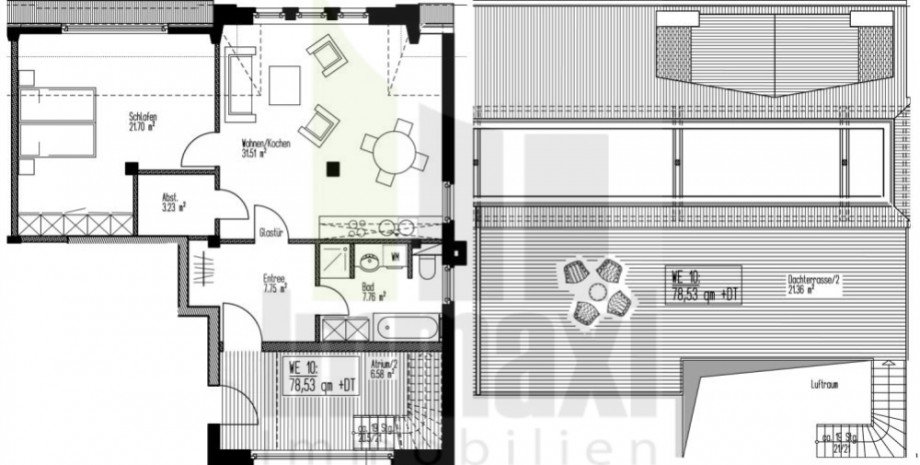 Grundiss DG WE10 Dachgeschosswohnung Leipzig