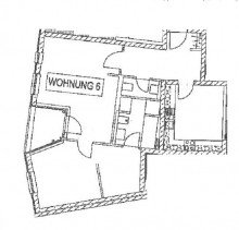 Grundriss WE06 neu ZENTRUM PETERSSTRASSE + 2 RAUM APPARTEMENT + KLEINER BALKON + PARKETT