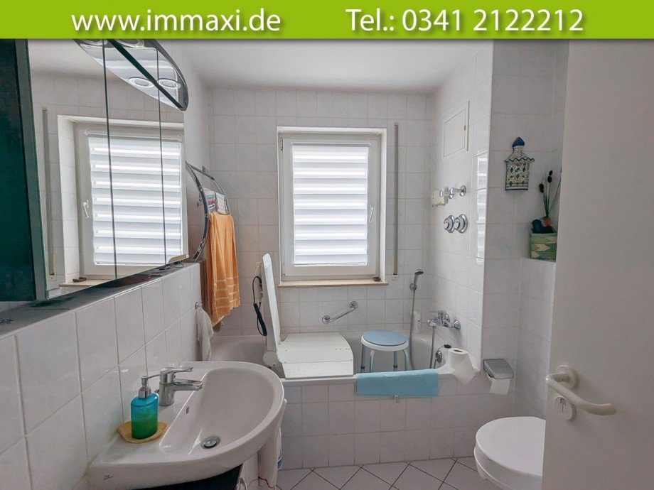 Badezimmer-bewohnter-Zustand Etagenwohnung Markkleeberg