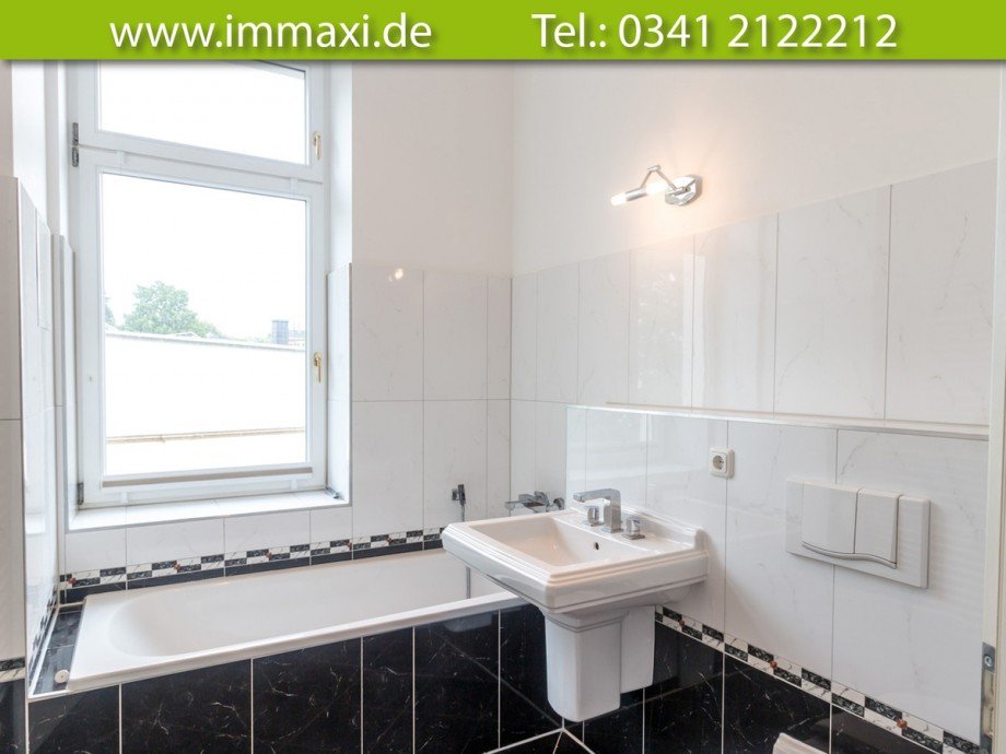 Tageslichtbad-mit-Wanne Etagenwohnung Leipzig