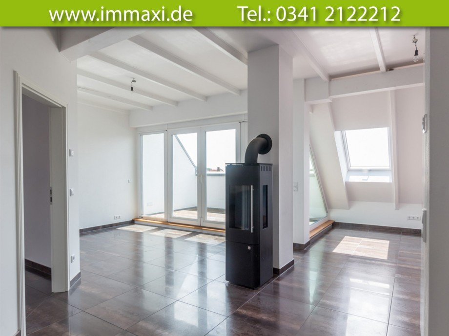 Wohn-und-Essbereich Dachgeschosswohnung Leipzig