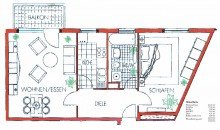 Grundriss M�CKERN + 2 RAUM WOHNUNG ZUM KAUF + BALKON + AUFZUG