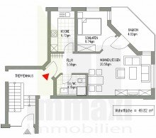 Grundriss AB 01.07.2026 + MARKKLEEBERG + 2 ZIMMER + ERDGESCHOSS + BALKON