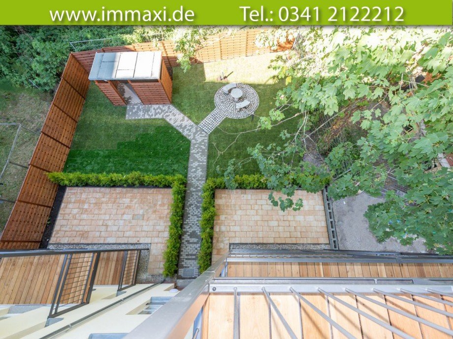 Ansicht Freifl�chen und Gartenbereich Erdgeschosswohnung Leipzig