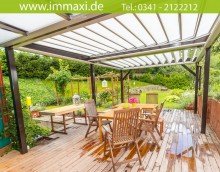 traumhafte Terrasse ZWENKAU + TRAUMHAUS ZUM KAUF + 6 ZIMMER + MIT WEITBLICK