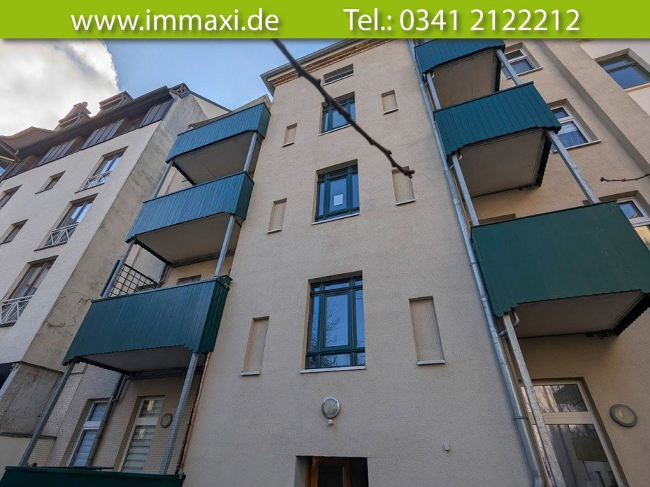 Hausansicht-R�ckseite Etagenwohnung Leipzig