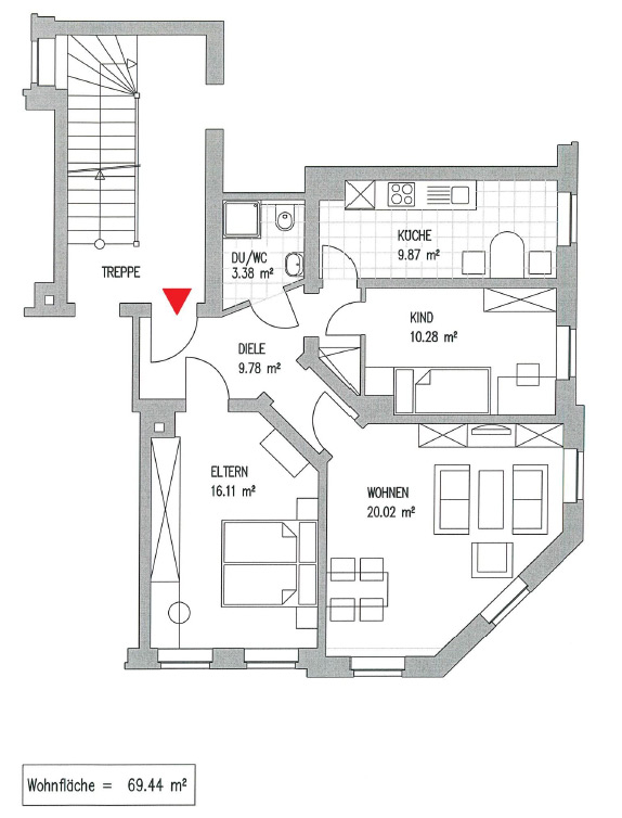 Grundriss Etagenwohnung Leipzig