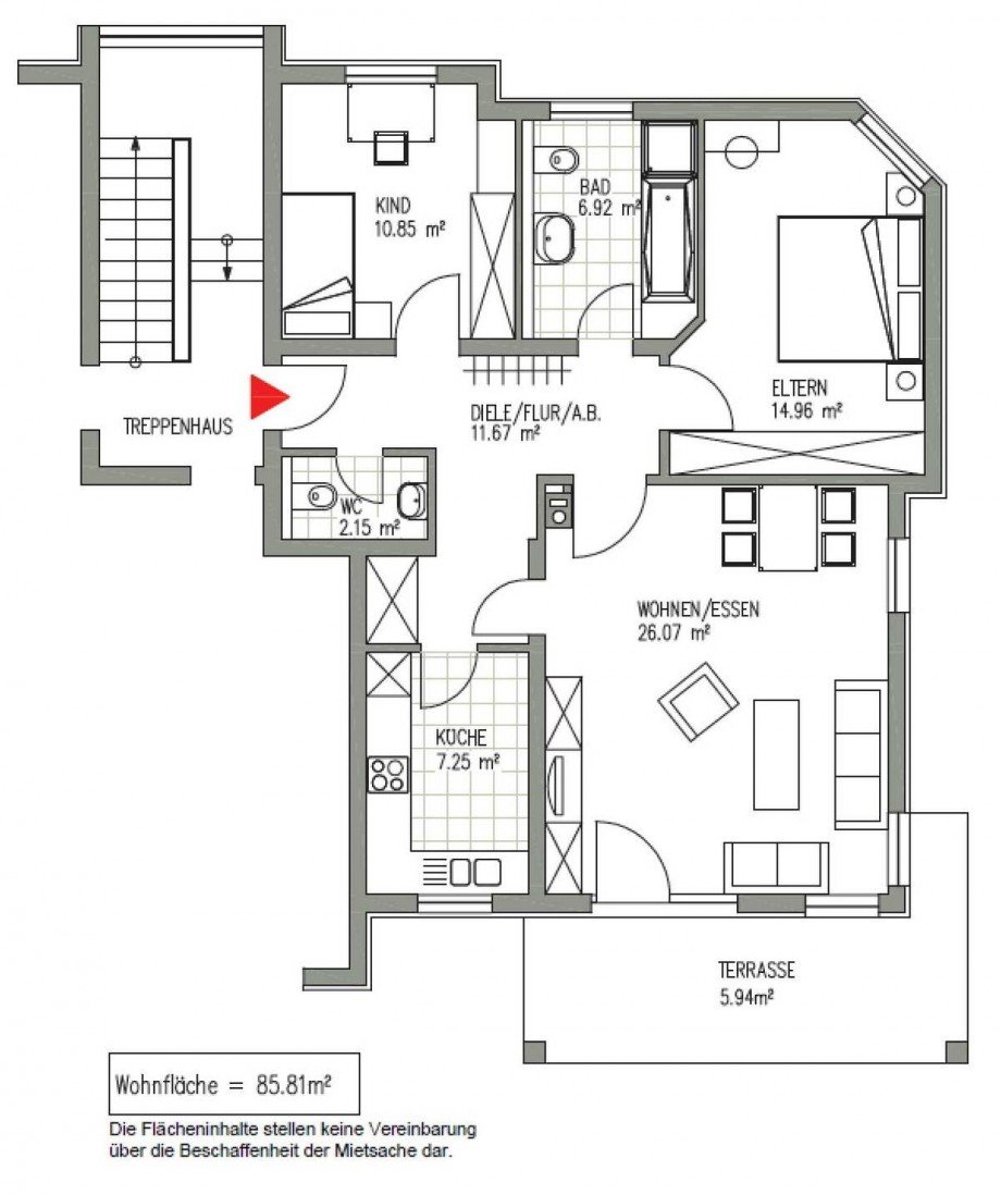 Grundriss Etagenwohnung Markkleeberg