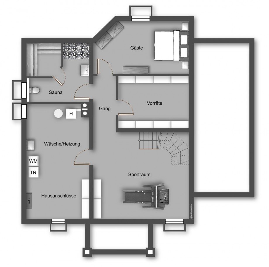 Kellergeschoss Einfamilienhaus Wei�enfels