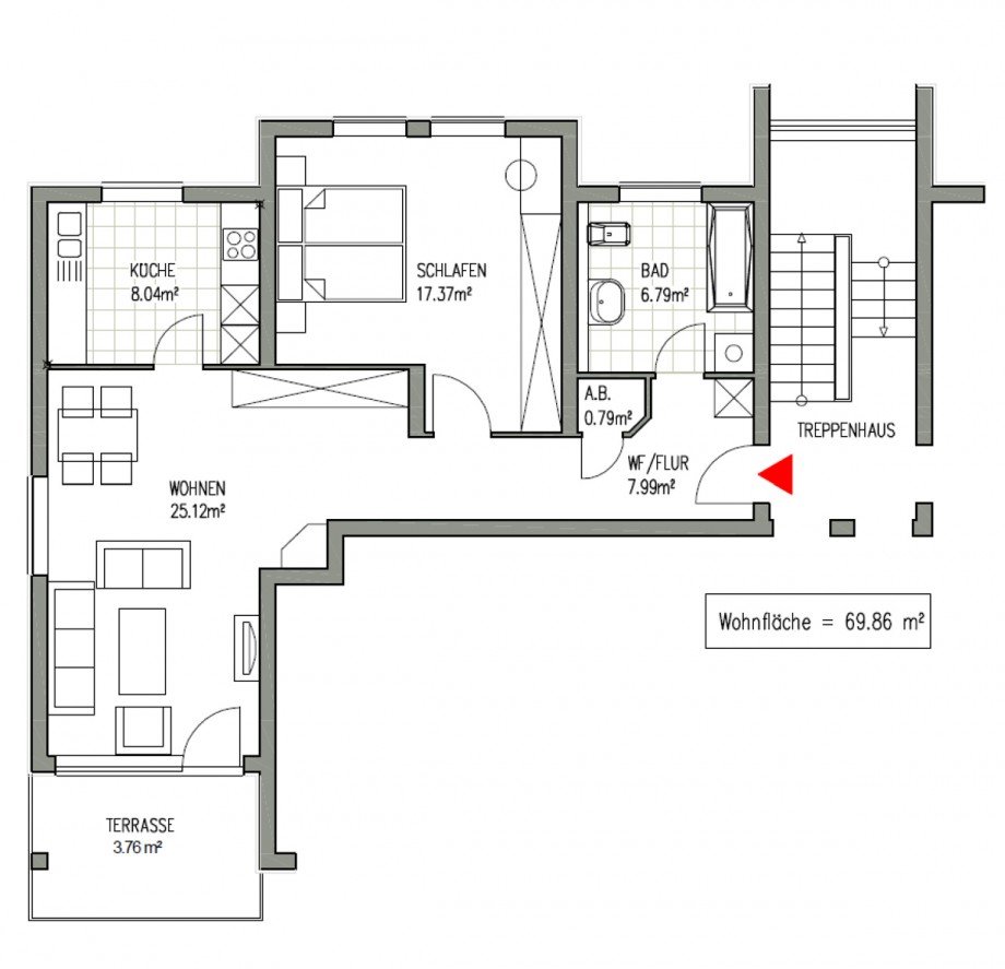 Grundriss Etagenwohnung Markkleeberg