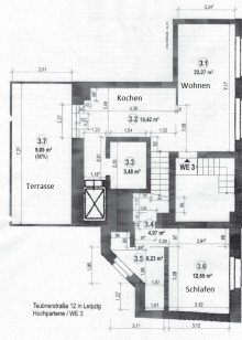 Grundriss REUDNITZ + TRAUMHAFTE 2 RAUM LOFTWOHNUNG MIT EXCLUSIVER AUSSTATTUNG