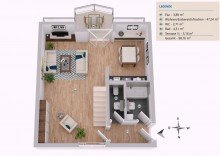 Grundriss MAISONETTE IM DACHGESCHOSS + 2,5 RAUM VERMIETET + 2 TIEFGARAGENPL�TZE