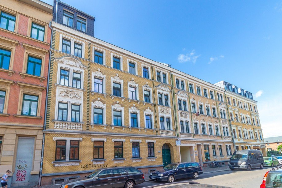 Hausansicht Vorderseite Etagenwohnung Leipzig