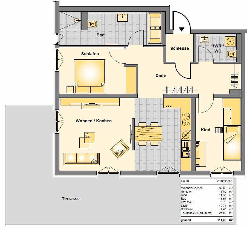 Grundriss Erdgeschosswohnung Leipzig