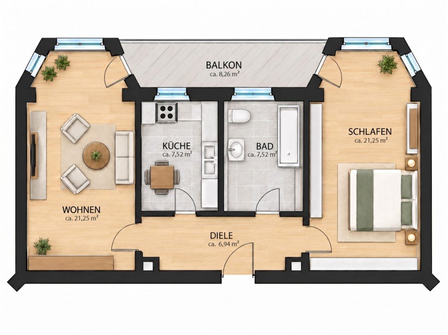 Grundriss Etagenwohnung Leipzig