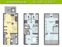 Grundriss EG OG DG REIHENMITTELHAUS IN WIEDERITZSCH + 5 ZIMMER + STELLPLATZ + KLEINER GARTEN