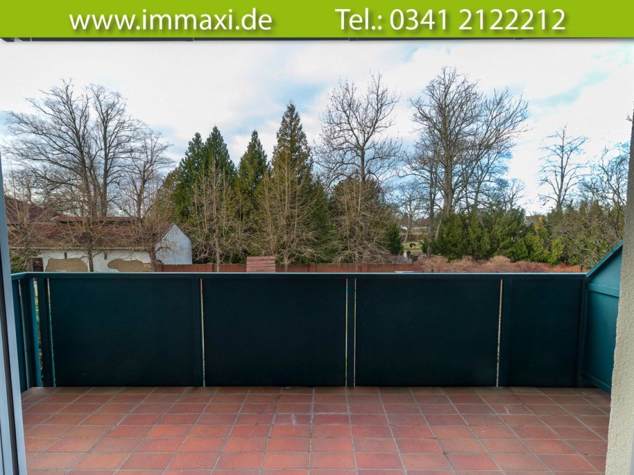 Ausblick-Balkon-Westseite Etagenwohnung Leipzig