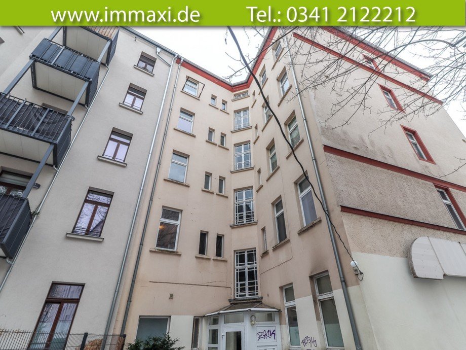 Hausansicht-R�ckseite Etagenwohnung Leipzig
