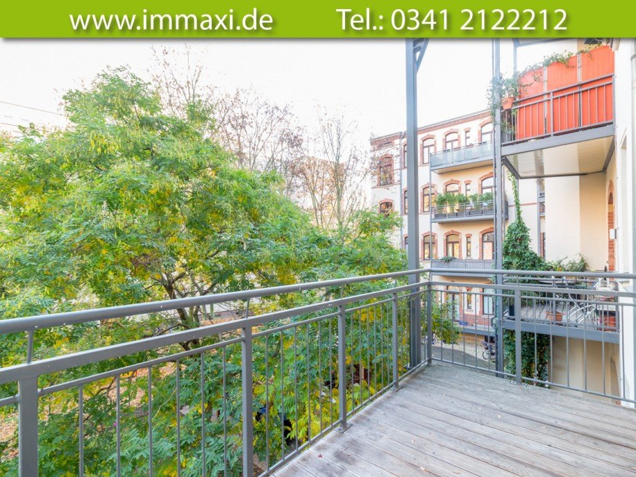 Balkon Hofseite Etagenwohnung Leipzig