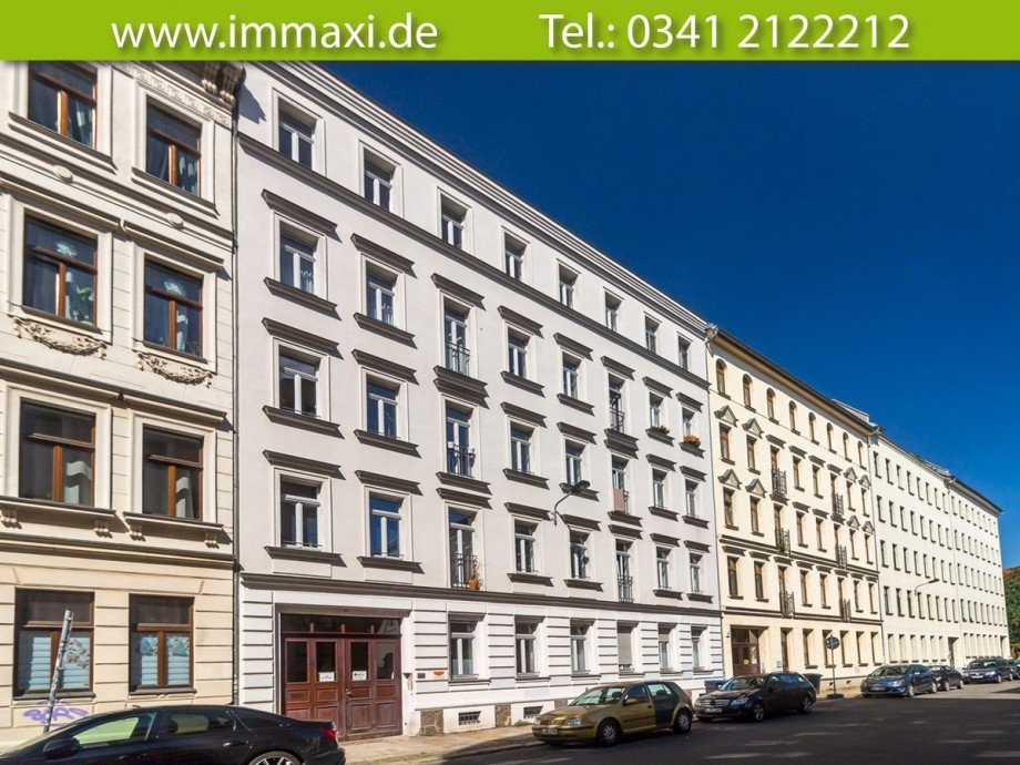 Hausansicht Stra�enseite Etagenwohnung Leipzig