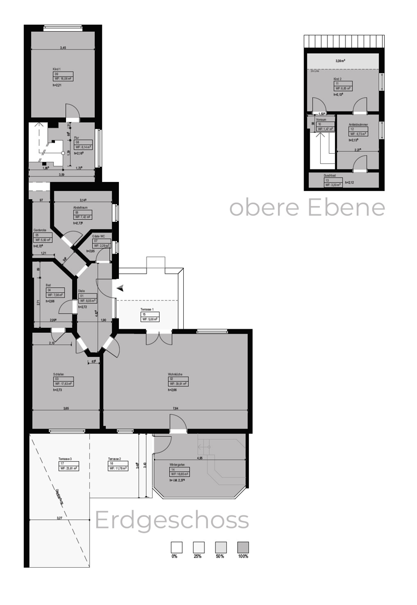 Grundriss Doppelhaush�lfte Leipzig / Meusdorf