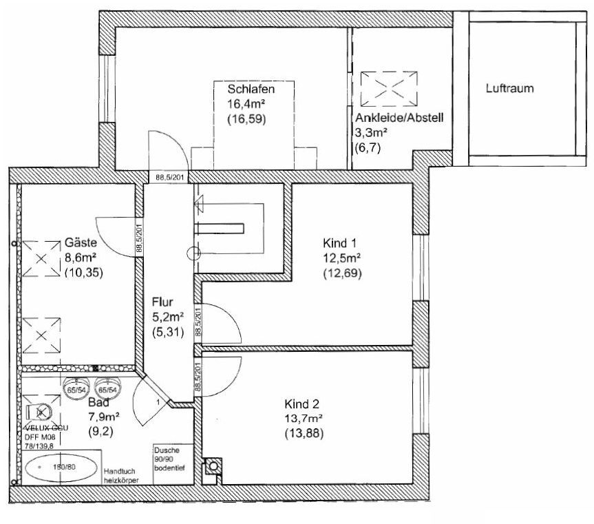 Grundriss Obergeschoss Einfamilienhaus Leipzig